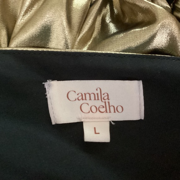 Camila Coelho Metallic Gold Cropped Top L - Picture 10 of 12
